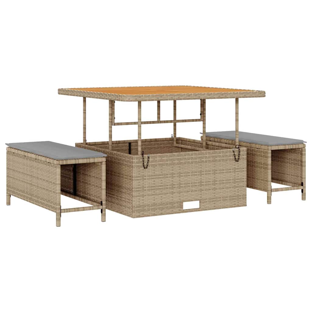 Garten-Sofa-Set 14 pcs Beige und Hellgrau 110 x 55 x 71 cm
